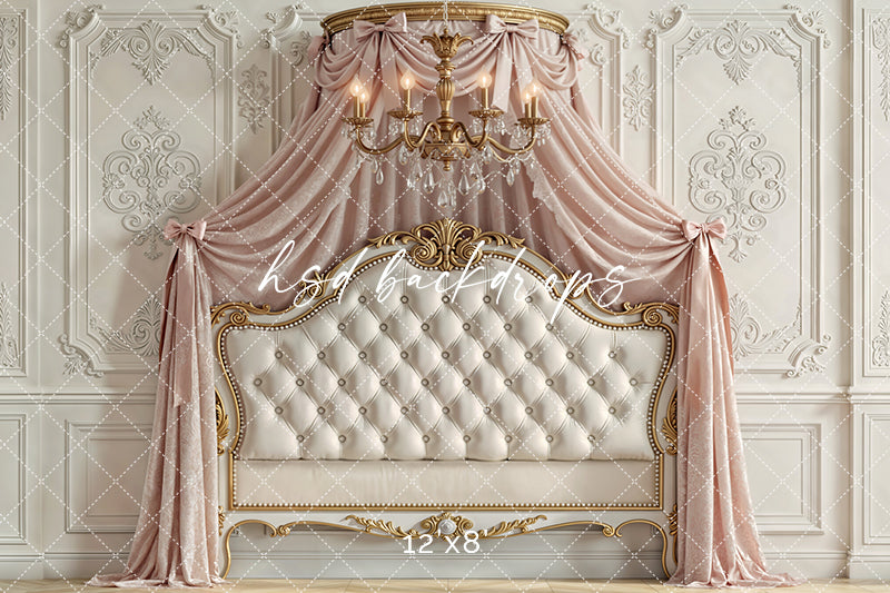 Blush Ivory Canopy – Elegant Princess Headboard Backdrop