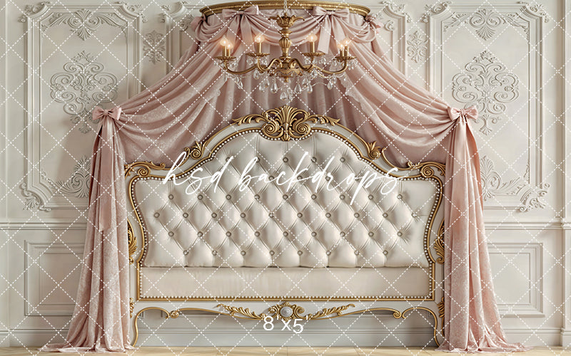 Blush Ivory Canopy – Elegant Princess Headboard Backdrop