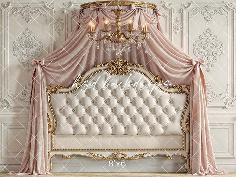 Blush Ivory Canopy – Elegant Princess Headboard Backdrop