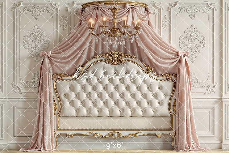 Blush Ivory Canopy – Elegant Princess Headboard Backdrop