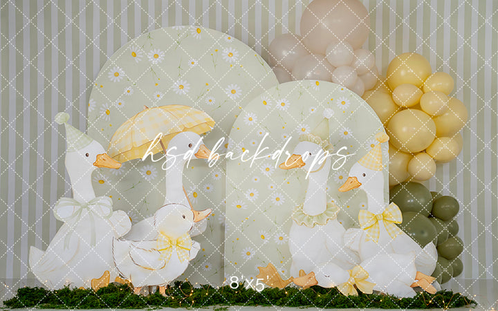 Silly Goose Garden Party – Pastel Birthday Backdrop | HSD Backdrops