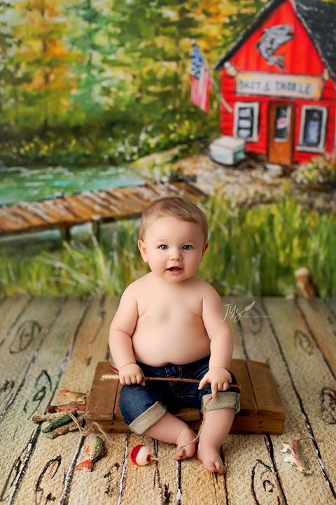 Spring Gone Fishin' - HSD Photography Backdrops 