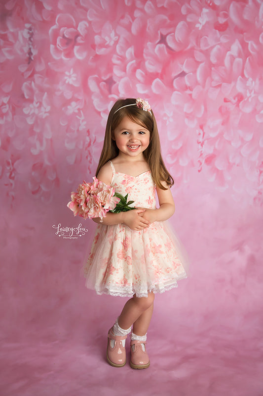 Fine Art Photography Backdrop with Pink Painted Floral