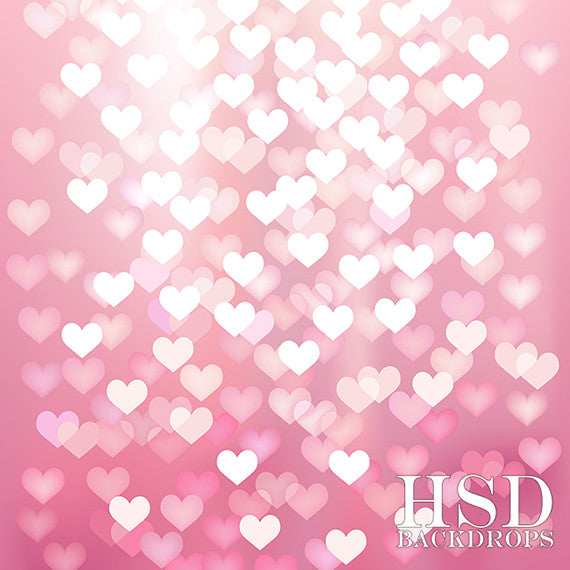 Pink Hearts Bokeh - HSD Photography Backdrops 