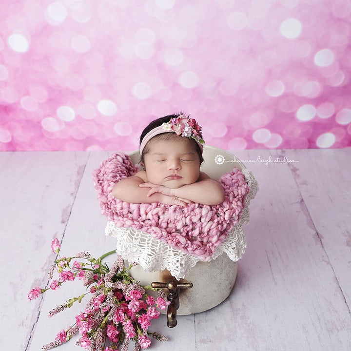 Bubblegum Pink Bokeh - HSD Photography Backdrops 