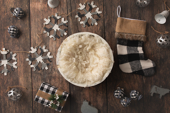 Buffalo Plaid Christmas White | Digital - HSD Photography Backdrops 