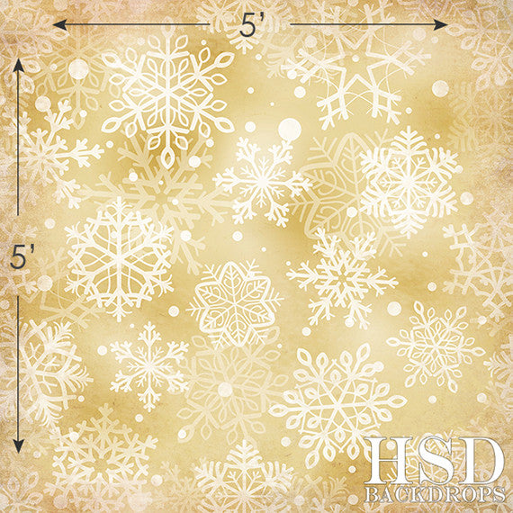 Holiday | Gold Snowflakes - HSD Photography Backdrops 