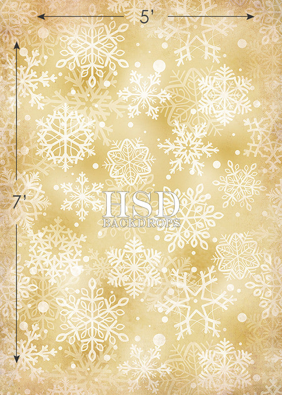 Holiday | Gold Snowflakes - HSD Photography Backdrops 