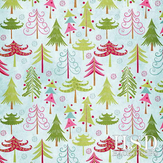 Holiday | Colorful Christmas Trees - HSD Photography Backdrops 