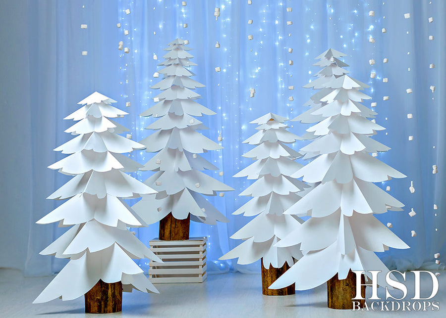 Paper Trees Blue - HSD Photography Backdrops 
