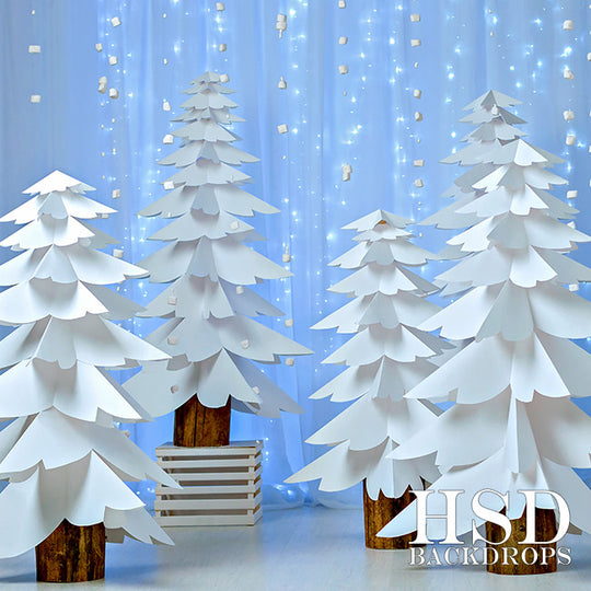 White Paper Trees Photography Backdrop Christmas Photo Props Holiday ...