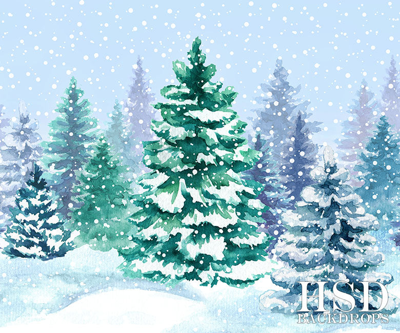 Winter | Watercolor Winter - HSD Photography Backdrops 