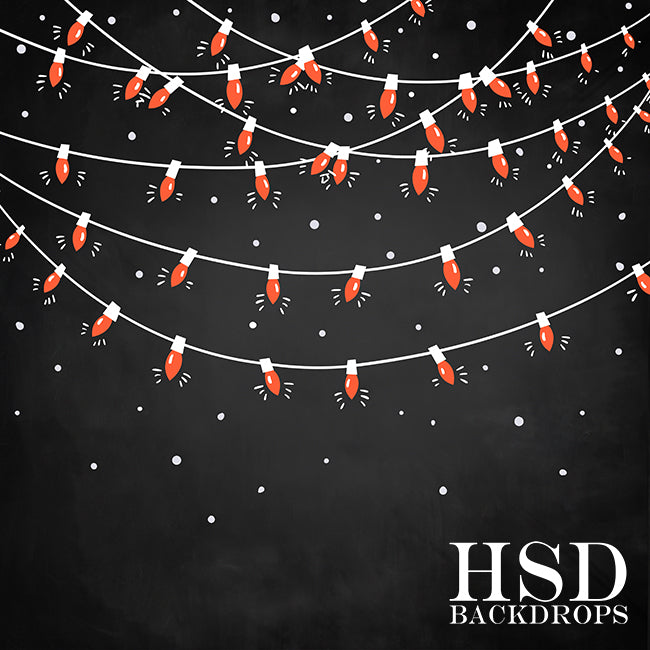 Christmas Lights & Snow - HSD Photography Backdrops 