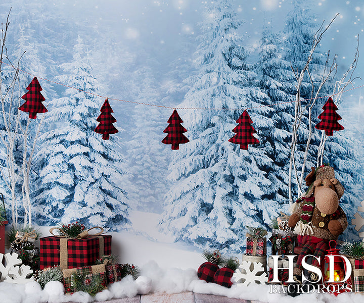 Holiday | Winter Fir Trees Set Up - HSD Photography Backdrops 
