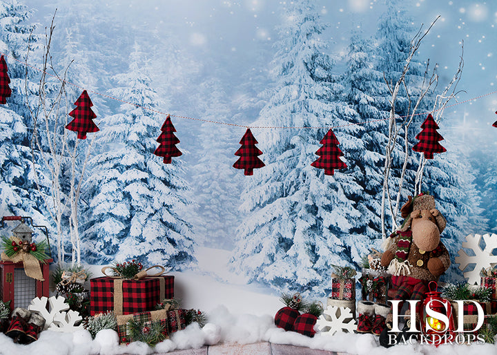 Holiday | Winter Fir Trees Set Up - HSD Photography Backdrops 