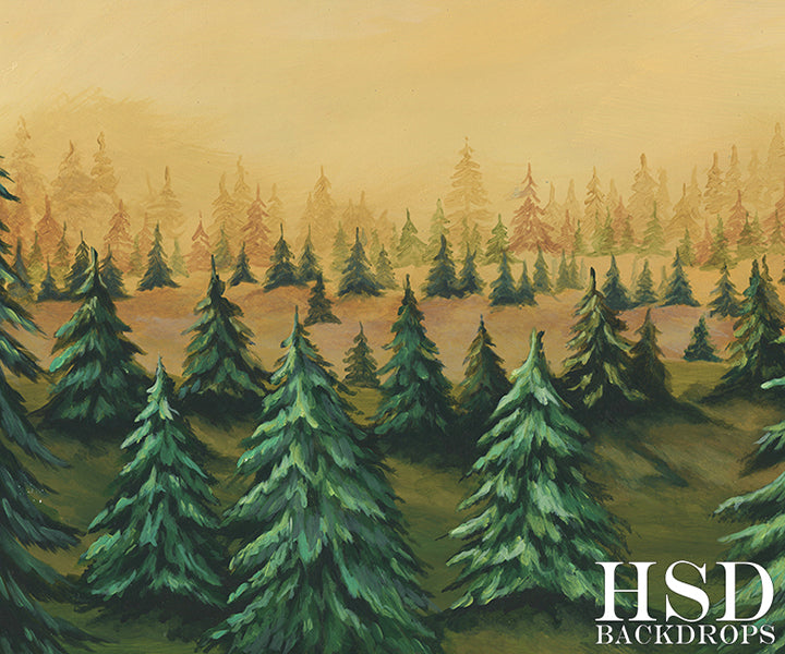 Painted Christmas Tree Farm - HSD Photography Backdrops 