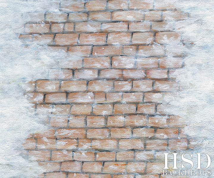 Snow Covered Brick Floor Mat - HSD Photography Backdrops 