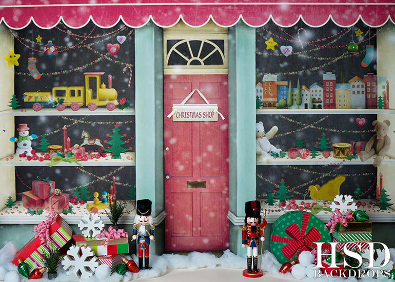 Christmas Shop Set Up - HSD Photography Backdrops 