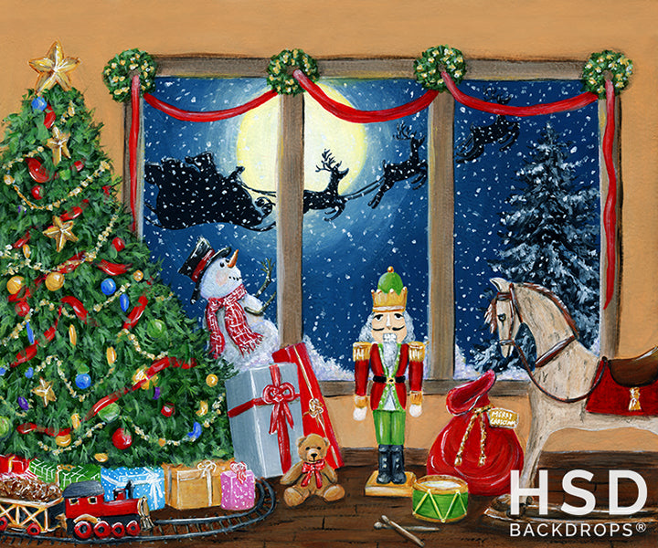 Christmas Window Painted - HSD Photography Backdrops 