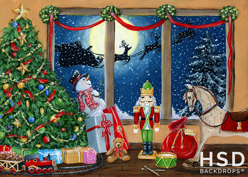 Christmas Window Painted - HSD Photography Backdrops 