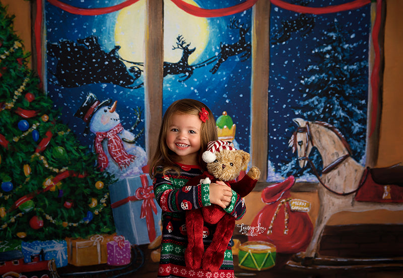 Christmas Window Painted - HSD Photography Backdrops 