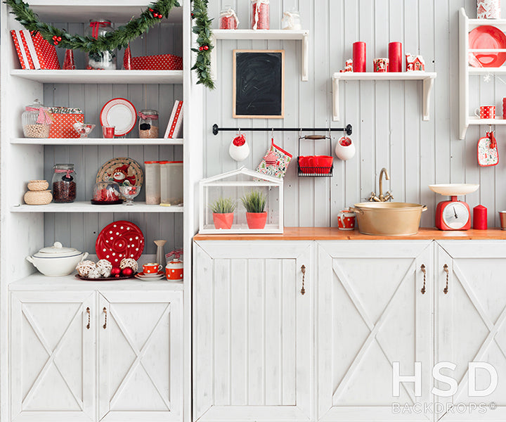 Baking Christmas Cookies in the Kitchen - HSD Photography Backdrops 