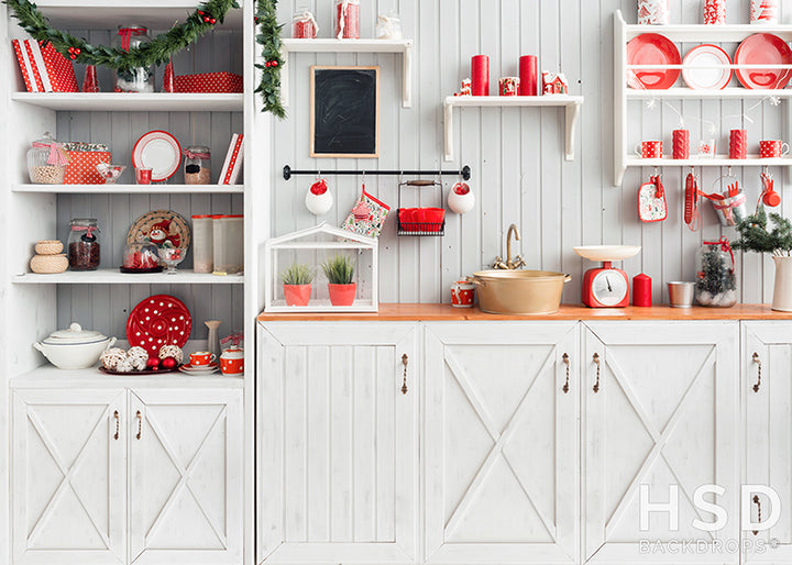 Baking Christmas Cookies in the Kitchen - HSD Photography Backdrops 