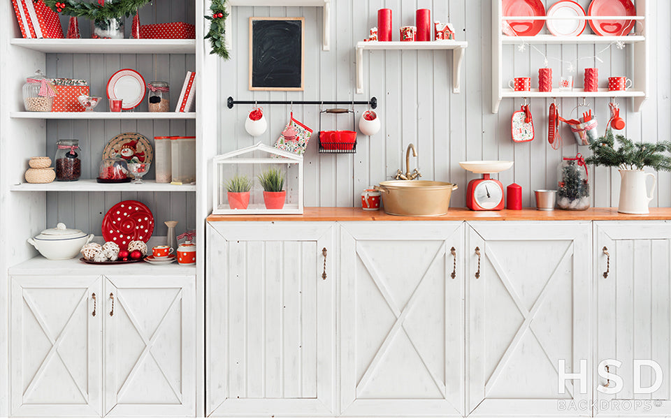 Baking Christmas Cookies in the Kitchen - HSD Photography Backdrops 