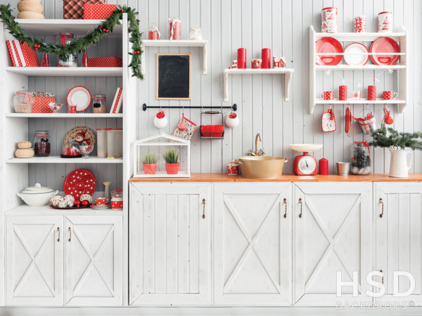 Baking Christmas Cookies in the Kitchen - HSD Photography Backdrops 