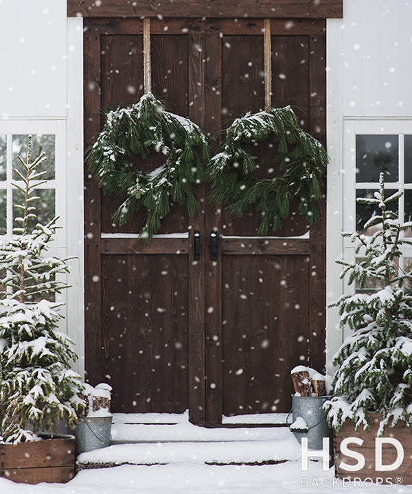 Christmas Barn Doors - HSD Photography Backdrops 