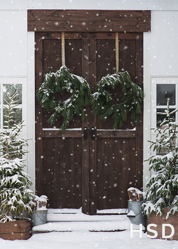Christmas Barn Doors - HSD Photography Backdrops 