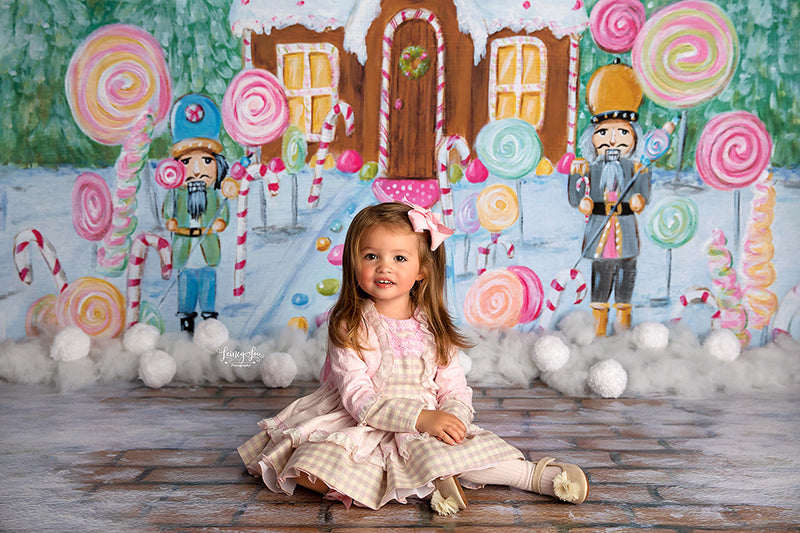 Christmas Candyland Gingerbread House - HSD Photography Backdrops 