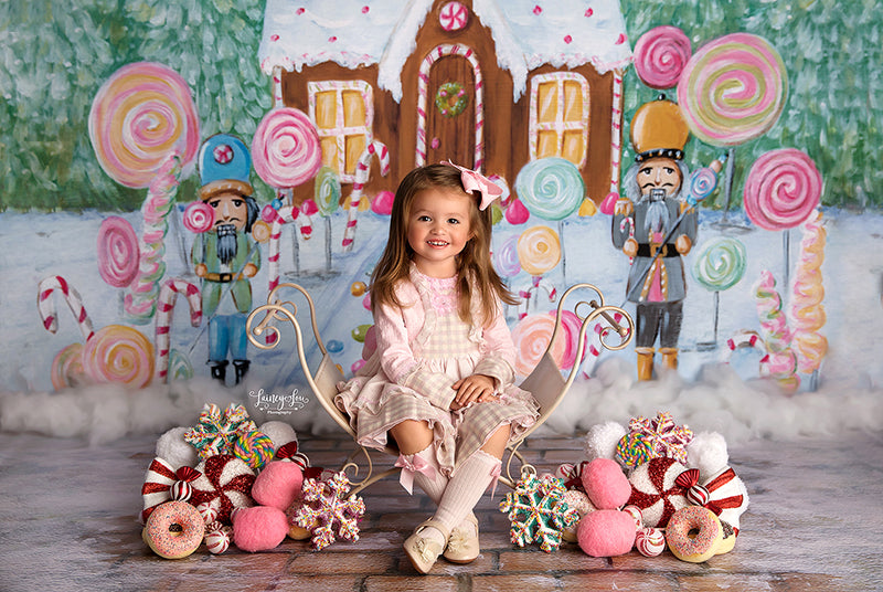 Christmas Candyland Gingerbread House - HSD Photography Backdrops 