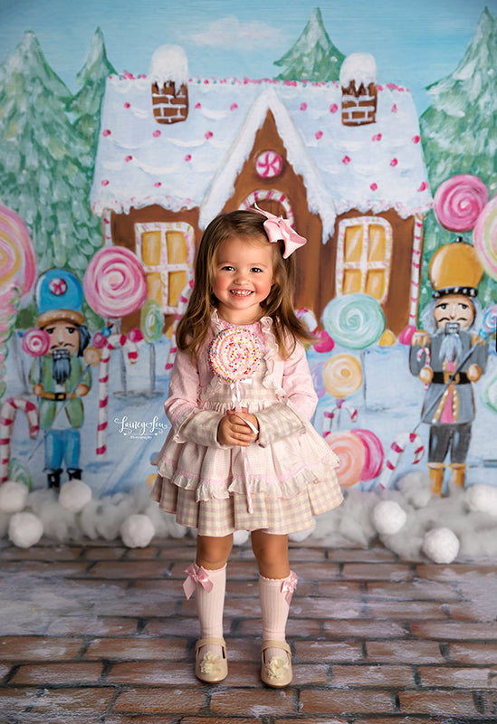Christmas Candyland Gingerbread House - HSD Photography Backdrops 