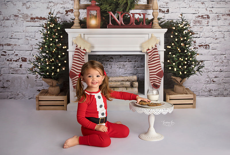 Noel Christmas Fireplace - HSD Photography Backdrops 