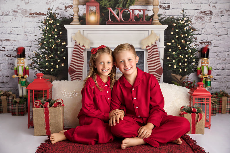 Noel Christmas Fireplace - HSD Photography Backdrops 