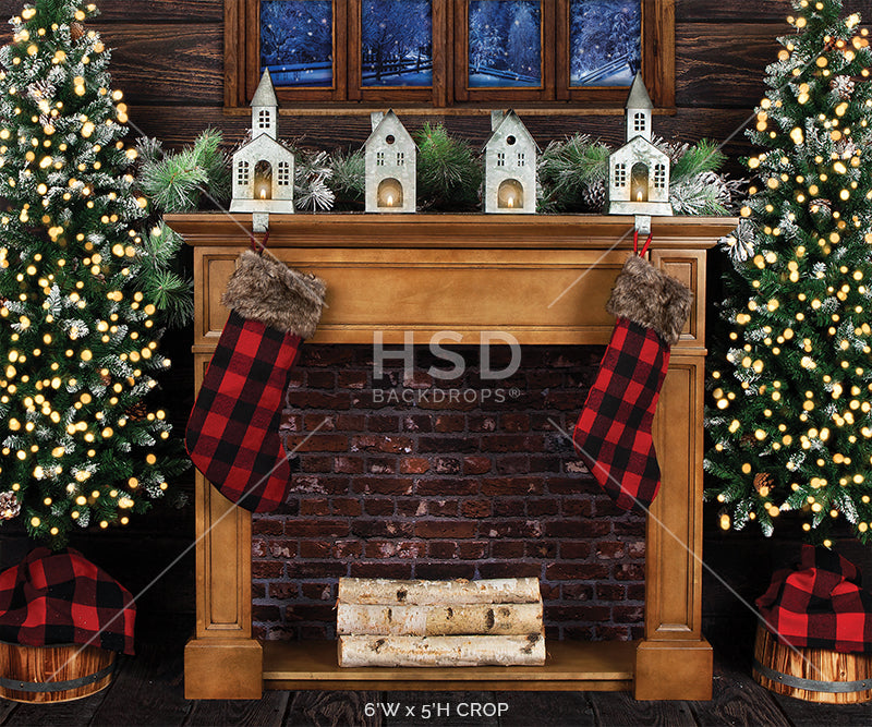 Christmas Cabin - HSD Photography Backdrops 
