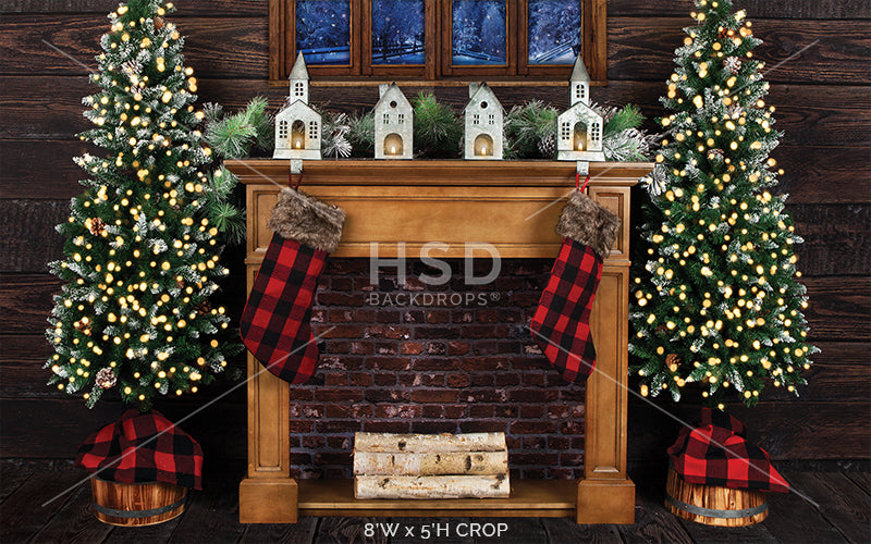 Christmas Cabin - HSD Photography Backdrops 