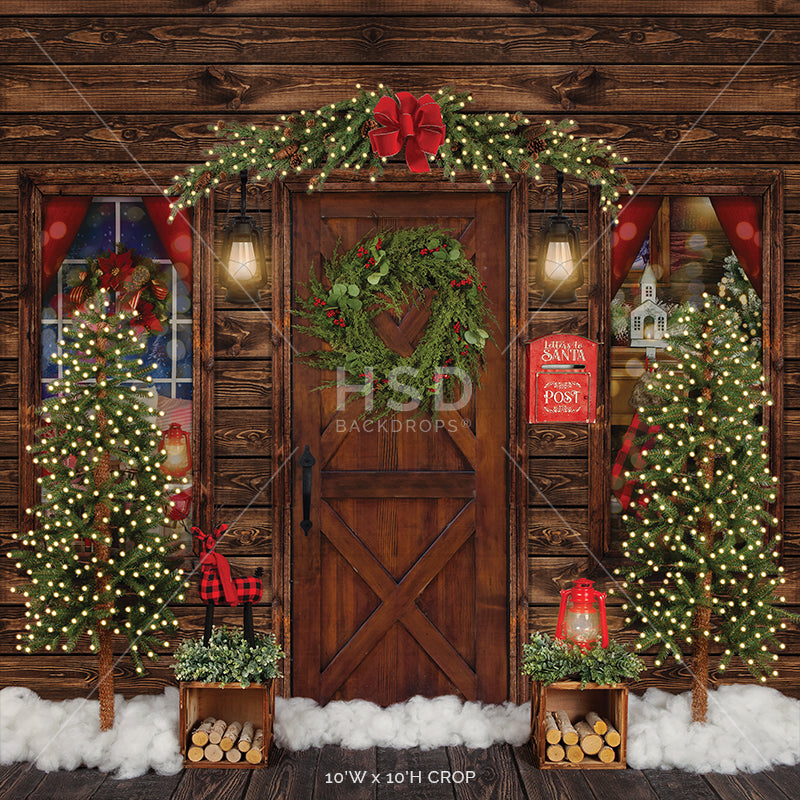 Rustic Christmas Cabin - HSD Photography Backdrops 
