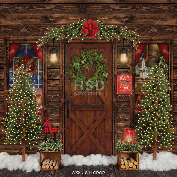 Rustic Christmas Cabin - HSD Photography Backdrops 