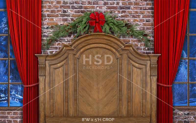 Classic Christmas Headboard - HSD Photography Backdrops 