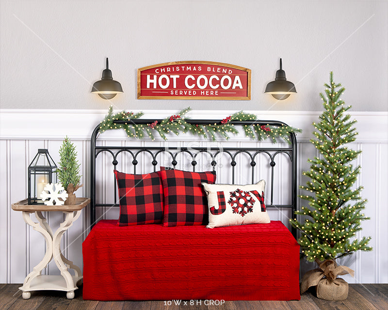 Hot Cocoa Season Headboard (large) - HSD Photography Backdrops 