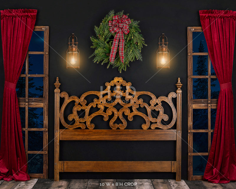 Ornate Christmas Headboard - HSD Photography Backdrops 