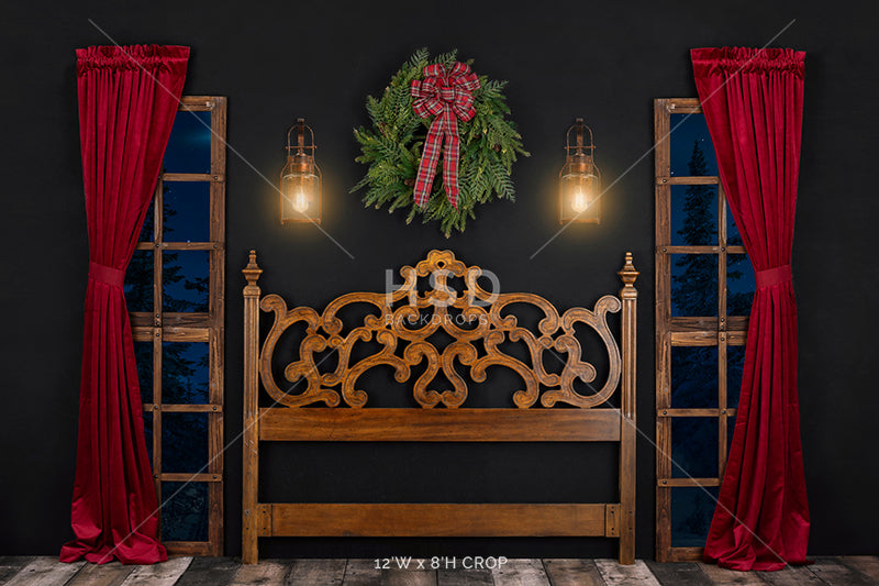 Ornate Christmas Headboard - HSD Photography Backdrops 
