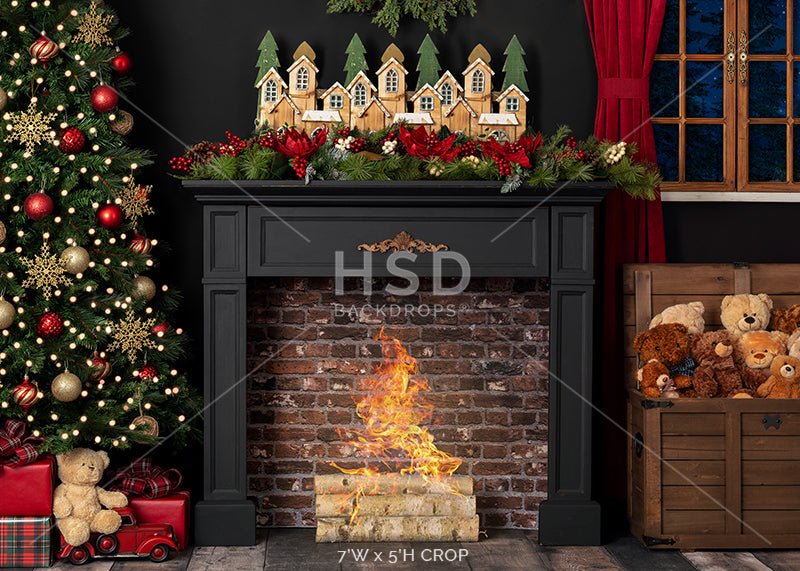 Waiting for Santa (fire) - HSD Photography Backdrops 