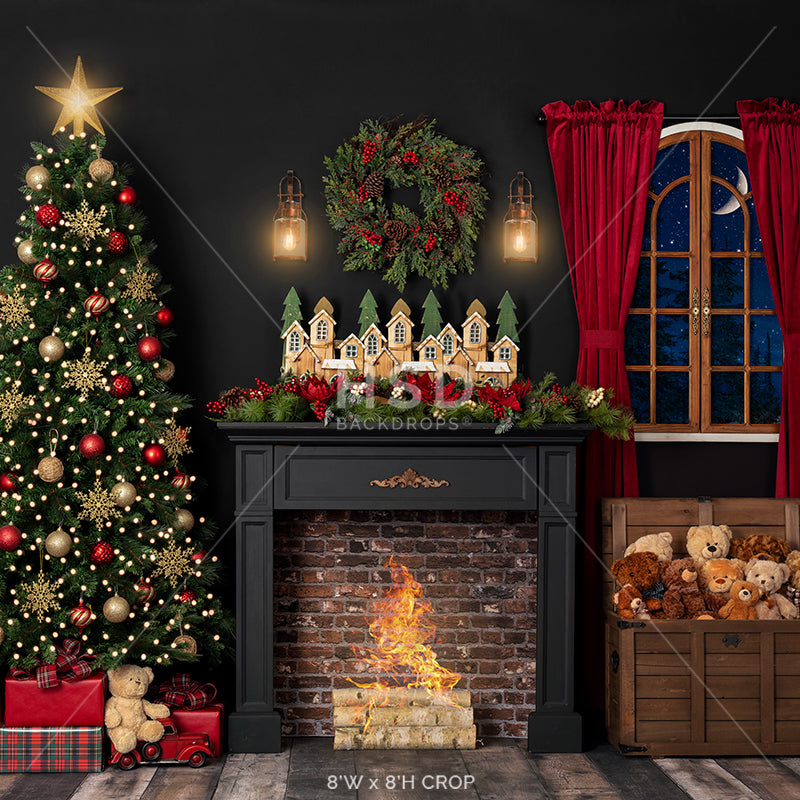 Waiting for Santa (fire) - HSD Photography Backdrops 