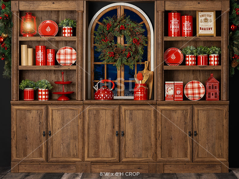 Mrs. Claus' Christmas Kitchen (window) - HSD Photography Backdrops 