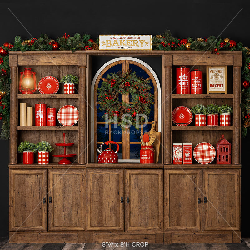 Mrs. Claus' Christmas Kitchen (window) - HSD Photography Backdrops 