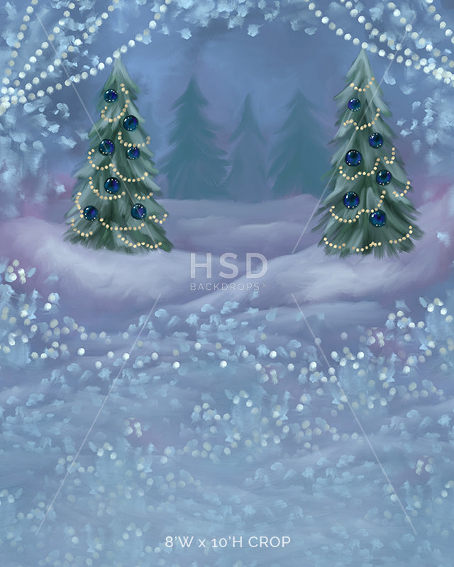 Lofaris Christmas Tree Snowflake Glitter Lights Winter Backdrop | Winter Photo Backdrop | Winter Onederland Backdrop | Winter Wonderland Backdrop