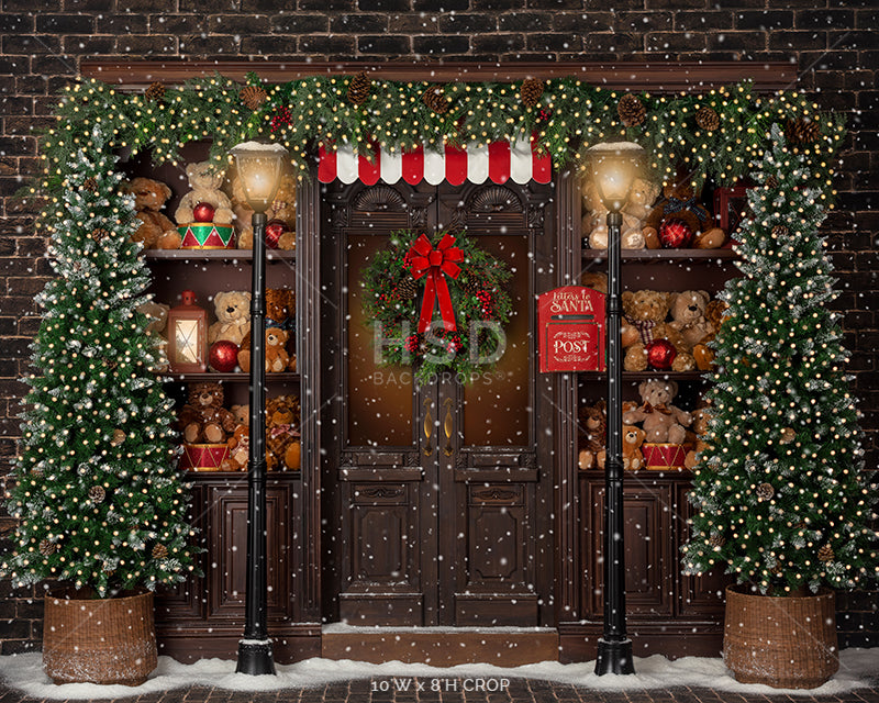 Pine Beary Lane (with snow) - HSD Photography Backdrops 
